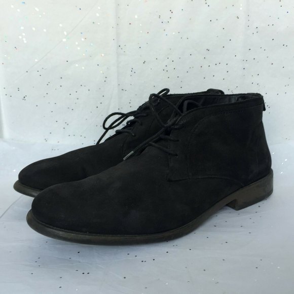 Zara Man Black Leather Chukka Lace up Boot - Size 43  US 9.5 10 Quality Made main image 5